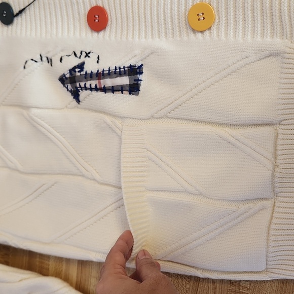 EBOSSY Women’s Cable Knit Long Sleeve Embroidered Cardigan, size L - Picture 5 of 12